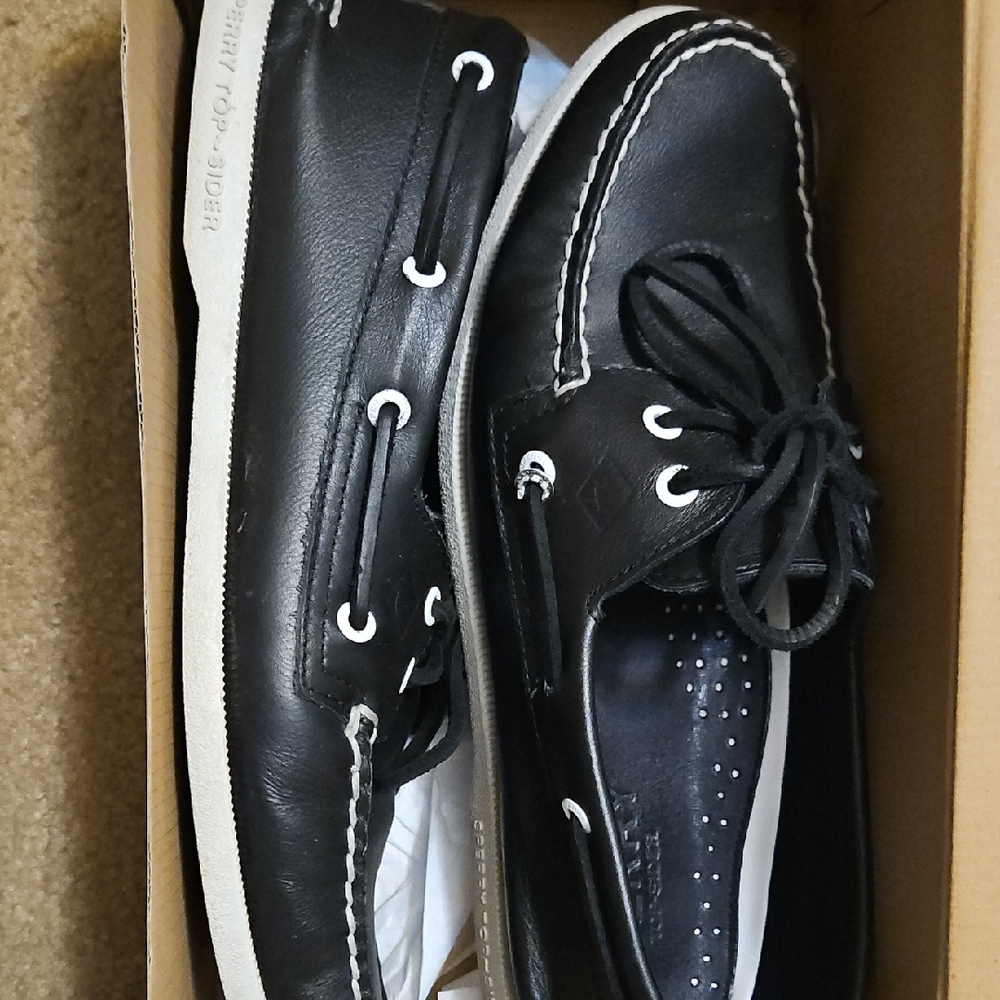 Sperry Black Leather Loafers